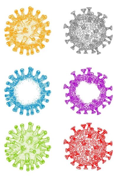 Coronavirus COVID-19. Advertencia de peligro biológico. Contexto futurista . — Vector de stock