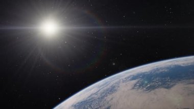 Gezegenimizin yörüngesinden, uzay 3 boyutlu çizim yörüngesinden Dünya 'nın üzerinden uçan uydudan görüntüyü alıyoruz. Bu görüntünün elementleri NASA tarafından desteklenmektedir