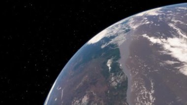 Gezegenimizin yörüngesinden, uzay 3 boyutlu çizim yörüngesinden Dünya 'nın üzerinden uçan uydudan görüntüyü alıyoruz. Bu görüntünün elementleri NASA tarafından desteklenmektedir