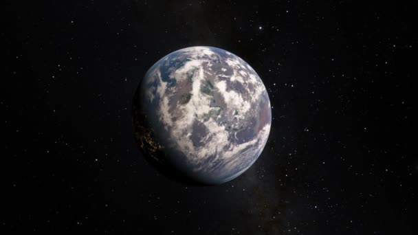 Vue depuis le satellite survolant la planète Terre depuis l'espace Illustration 3D Vue orbitale, notre planète depuis l'orbite. Éléments de cette image fournis par la NASA — Video