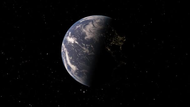 Blick vom Satelliten über den Planeten Erde aus dem All 3D Illustration Orbitalblick, unser Planet aus der Umlaufbahn. Elemente dieses von der NASA bereitgestellten Bildes — Stockvideo