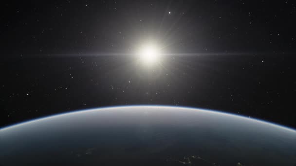 Vedere de la satelit care zboară deasupra planetei Pământ din spațiu ilustrație 3D vedere orbitală, planeta noastră de pe orbită. Elemente ale acestei imagini furnizate de NASA — Videoclip de stoc