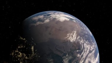 Gezegenimizin yörüngesinden, uzay 3 boyutlu çizim yörüngesinden Dünya 'nın üzerinden uçan uydudan görüntüyü alıyoruz. Bu görüntünün elementleri NASA tarafından desteklenmektedir