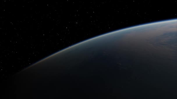 Vista desde satélite volando sobre el Planeta Tierra desde el espacio Ilustración 3D vista orbital, nuestro planeta desde la órbita. Elementos de esta imagen proporcionados por la NASA — Vídeo de stock