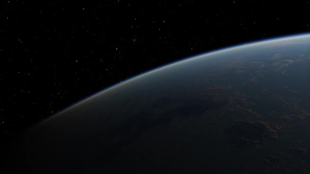 Vista desde satélite volando sobre el Planeta Tierra desde el espacio Ilustración 3D vista orbital, nuestro planeta desde la órbita. Elementos de esta imagen proporcionados por la NASA — Vídeo de stock