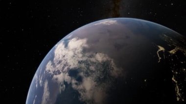 Gezegenimizin yörüngesinden, uzay 3 boyutlu çizim yörüngesinden Dünya 'nın üzerinden uçan uydudan görüntüyü alıyoruz. Bu görüntünün elementleri NASA tarafından desteklenmektedir