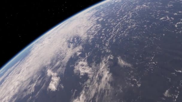 Vista desde satélite volando sobre el Planeta Tierra desde el espacio Ilustración 3D vista orbital, nuestro planeta desde la órbita. Elementos de esta imagen proporcionados por la NASA — Vídeo de stock