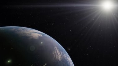 Gezegenimizin yörüngesinden, uzay 3 boyutlu çizim yörüngesinden Dünya 'nın üzerinden uçan uydudan görüntüyü alıyoruz. Bu görüntünün elementleri NASA tarafından desteklenmektedir