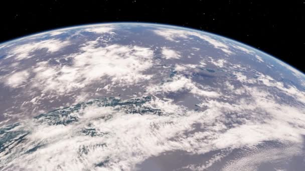 Vista desde satélite volando sobre el Planeta Tierra desde el espacio Ilustración 3D vista orbital, nuestro planeta desde la órbita. Elementos de esta imagen proporcionados por la NASA — Vídeos de Stock