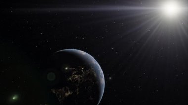 Gezegenimizin yörüngesinden, uzay 3 boyutlu çizim yörüngesinden Dünya 'nın üzerinden uçan uydudan görüntüyü alıyoruz. Bu görüntünün elementleri NASA tarafından desteklenmektedir