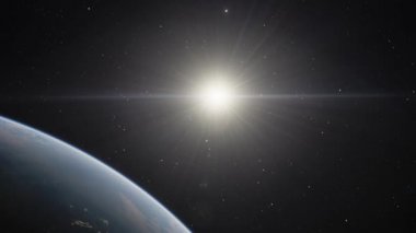 Gezegenimizin yörüngesinden, uzay 3 boyutlu çizim yörüngesinden Dünya 'nın üzerinden uçan uydudan görüntüyü alıyoruz. Bu görüntünün elementleri NASA tarafından desteklenmektedir