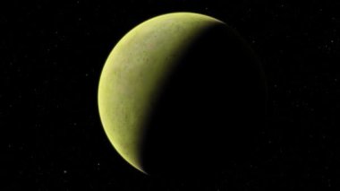 4K Venüs Exoplan3D çizim, yörüngeden açık yeşil bulutlu gezegen. NASA tarafından desteklenen bu görüntünün asit zehirli çöl elementleri.