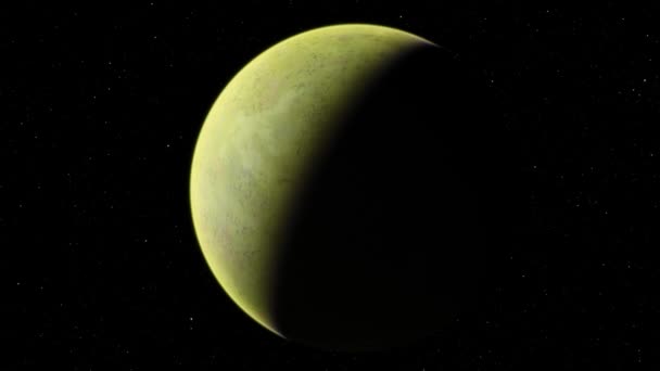 4K Venus Exoplanet Ilustracja 3D, jasnozielona żółta pochmurna planeta z orbity. Toksyczny kwas pustynny Elementy tego obrazu dostarczone przez NASA. — Wideo stockowe