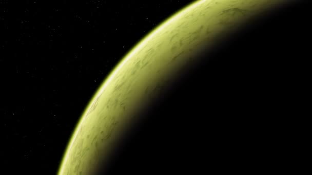 Illustration 3D 4K Venus Exoplanet, planète nuageuse jaune-vert clair de l'orbite. Acid toxic desert Eléments de cette image fournis par la NASA . — Video
