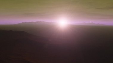 4K Venüs Exoplan3D çizim, yörüngeden açık yeşil bulutlu gezegen. NASA tarafından desteklenen bu görüntünün asit zehirli çöl elementleri.