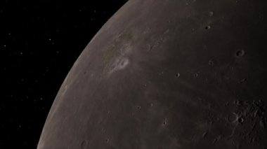 Ay arka planı gerçekçi videosu. Ay, Dünya 'nın yörüngesinde dönen astronomik bir cisimdir. Bu görüntünün elementleri NASA tarafından desteklenmektedir