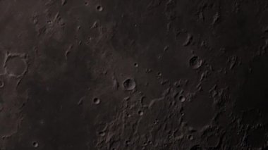 Ay arka planı gerçekçi videosu. Ay, Dünya 'nın yörüngesinde dönen astronomik bir cisimdir. Bu görüntünün elementleri NASA tarafından desteklenmektedir