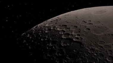 Ay arka planı gerçekçi videosu. Ay, Dünya 'nın yörüngesinde dönen astronomik bir cisimdir. Bu görüntünün elementleri NASA tarafından desteklenmektedir