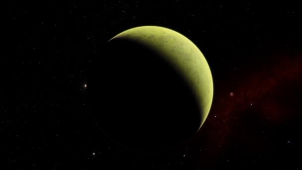 Ilustración 3D de Venus Exoplanet 4K, planeta nublado amarillo verde claro de la órbita. Desierto tóxico ácido Elementos de esta imagen proporcionados por la NASA . — Vídeo de stock