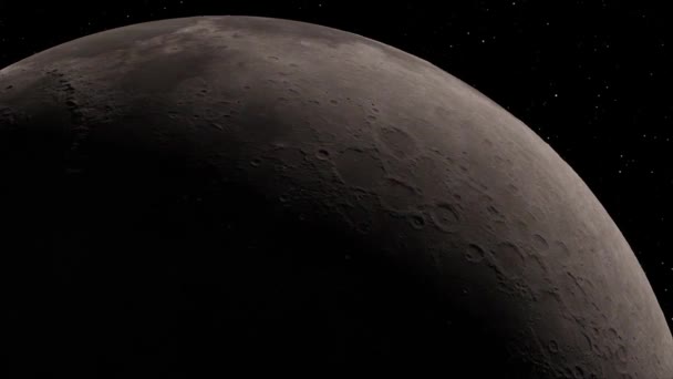 Månbakgrund Realistisk video. Månen är en astronomisk kropp som kretsar runt planeten Jorden. Delar av denna bild tillhandahålls av NASA — Stockvideo