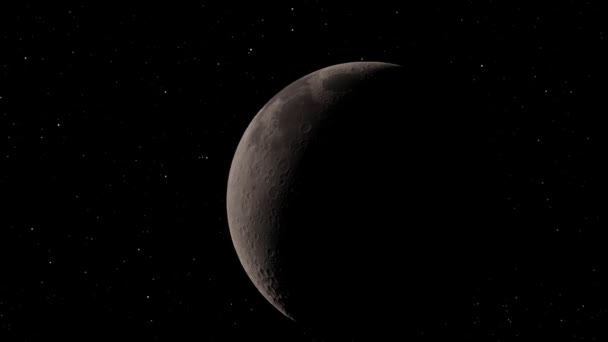Місячне фонове реалістичне відео. Місяць - астрономічне тіло, що обертається навколо планети Земля. Елементи цього зображення, надані НАСА. — стокове відео