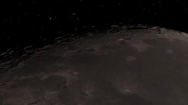 Ay arka planı gerçekçi videosu. Ay, Dünya 'nın yörüngesinde dönen astronomik bir cisimdir. Bu görüntünün elementleri NASA tarafından desteklenmektedir