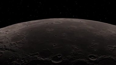 Ay arka planı gerçekçi videosu. Ay, Dünya 'nın yörüngesinde dönen astronomik bir cisimdir. Bu görüntünün elementleri NASA tarafından desteklenmektedir