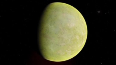 4K Venüs Exoplan3D çizim, yörüngeden açık yeşil bulutlu gezegen. NASA tarafından desteklenen bu görüntünün asit zehirli çöl elementleri.