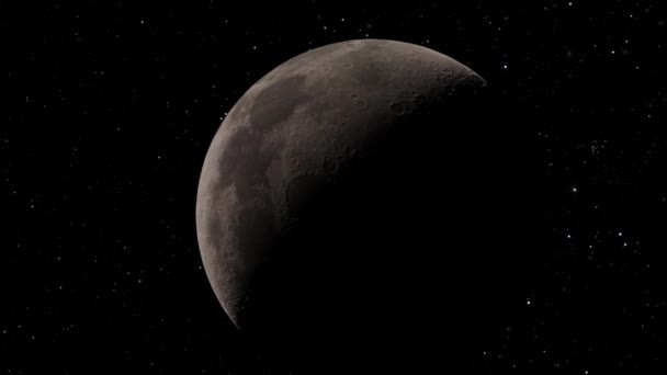 Księżyc tło Realistyczne wideo. Księżyc jest astronomicznym ciałem krążącym wokół planety Ziemia. Elementy tego obrazu dostarczone przez NASA — Wideo stockowe