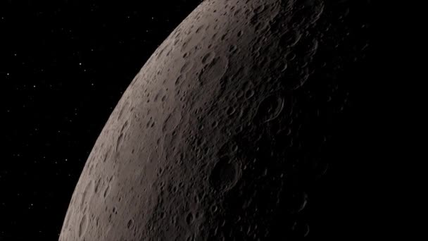 Φεγγάρι φόντο Ρεαλιστικό βίντεο. Η Σελήνη είναι ένα αστρονομικό σώμα που περιστρέφεται γύρω από τον πλανήτη Γη. Στοιχεία αυτής της εικόνας που παρέχονται από τη NASA — Αρχείο Βίντεο