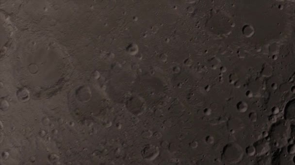 Fondo lunar Vídeo realista. La Luna es un cuerpo astronómico que orbita el planeta Tierra. Elementos de esta imagen proporcionados por la NASA — Vídeo de stock
