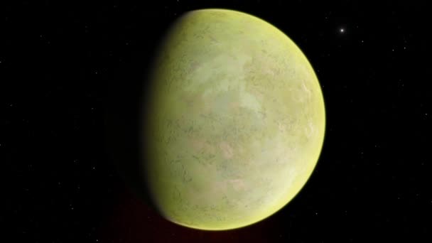 4K Venuše Exoplanet 3D ilustrace, světle zelená, žlutá, oblačná planeta z orbity. Kyselá toxická poušť Prvky tohoto obrazu poskytnuté NASA. — Stock video