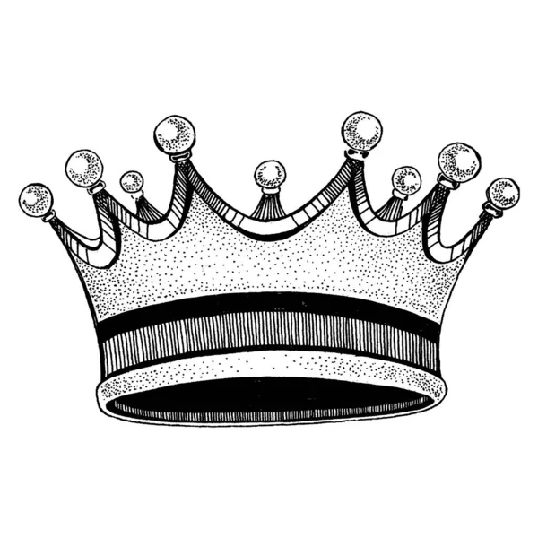 Crown. Cool emblema para el festival de rock, tee, tatuaje. Rey, reina, princesa . — Archivo Imágenes Vectoriales