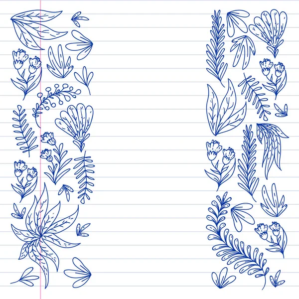 Hand Vektor gezeichnet blumig, Blätter Elemente. Muster für Logo, Grußkarte, Hochzeitsdesign. — Stockvektor