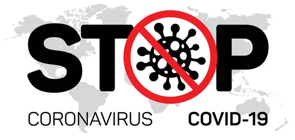 Coronavirus COVID-19 (dalam bahasa Inggris). Vektor ilustrasi. Virus wuhan dari Cina. - Stok Vektor