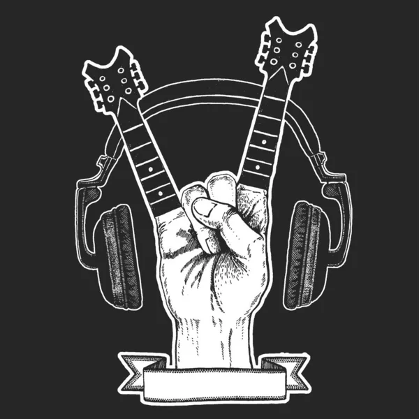 Рок хеві-метал, хард-рок-музика символ руки. Піктограма вектора . — стоковий вектор