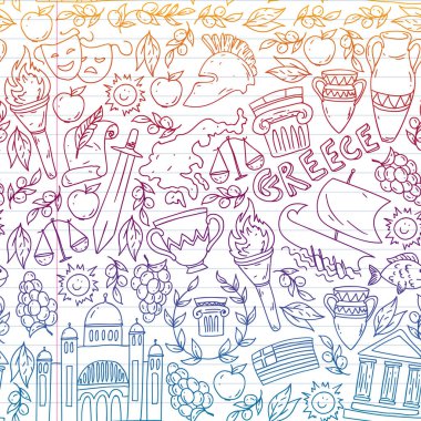 Yunanistan elemanları seyahat. Dergi, Web, Turizm için Yunanistan sembolleri