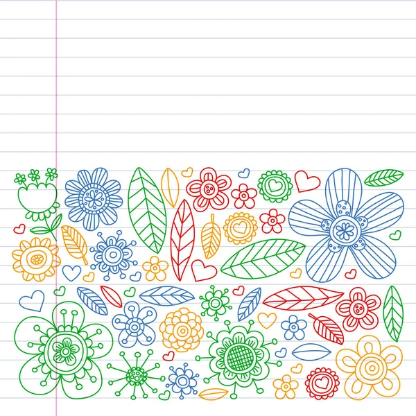 Modèle vectoriel de fleurs de caniche pour livre à colorier et pages — Image vectorielle