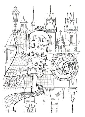 Prag illüstrasyon soyut
