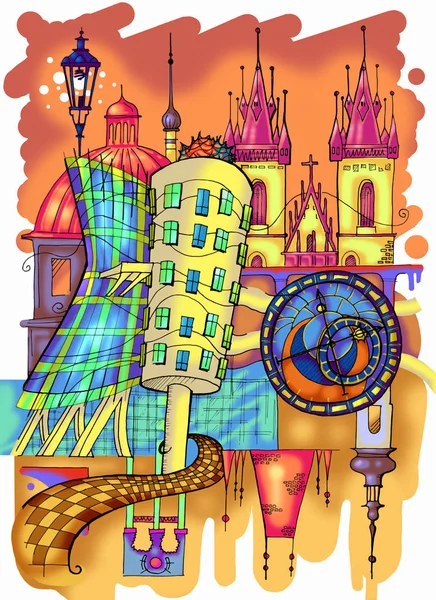 Praga ilustração Abstract Imagens Royalty-Free