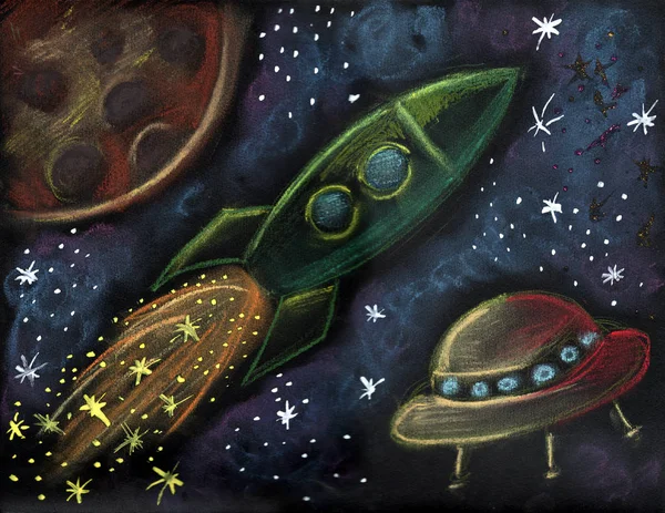 Cosmic scene illustration — Stock Photo, Image