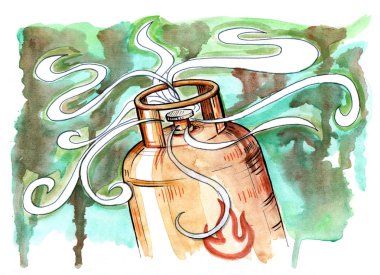 Gas bottle illustration clipart