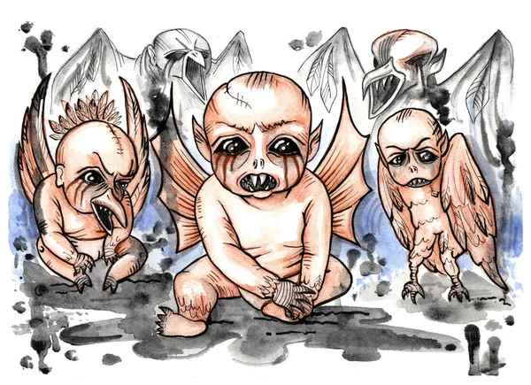 Scary baby demon from Slavic mythology