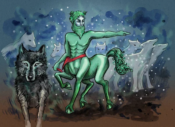 Onun kurt sürüsü tarafından çevrili Leshy