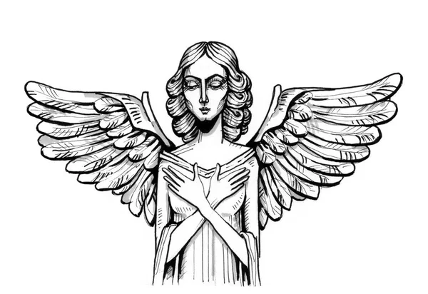 Peaceful angel drawing — Stock Photo, Image