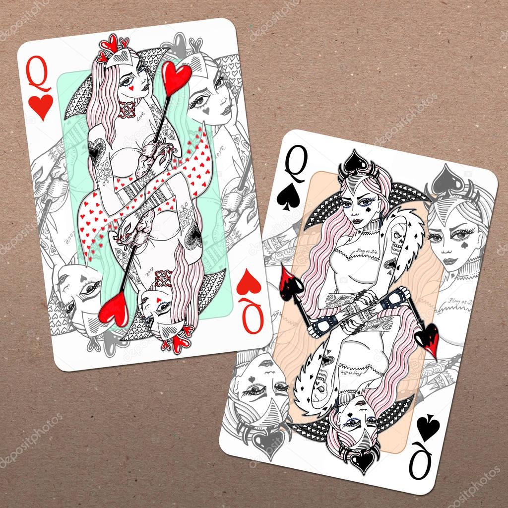 Queen of Hearts and Queen of Spades