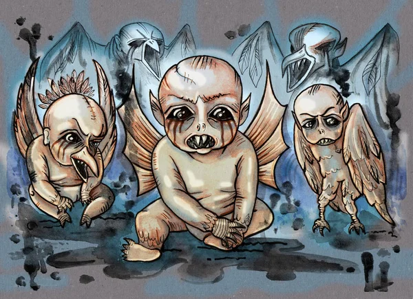 Ijesztő baba démon szláv mitológia — Stock Fotó