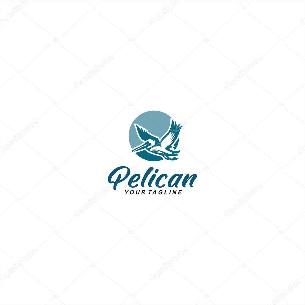 pelican mascot template logo design