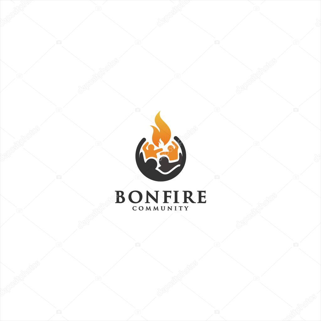 bonfire community logo template design