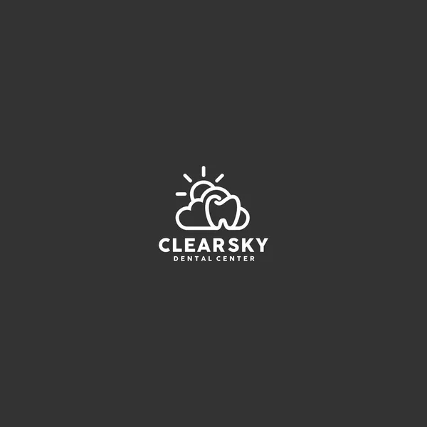 Chiaro Sky Dental Logo Template idea — Vettoriale Stock